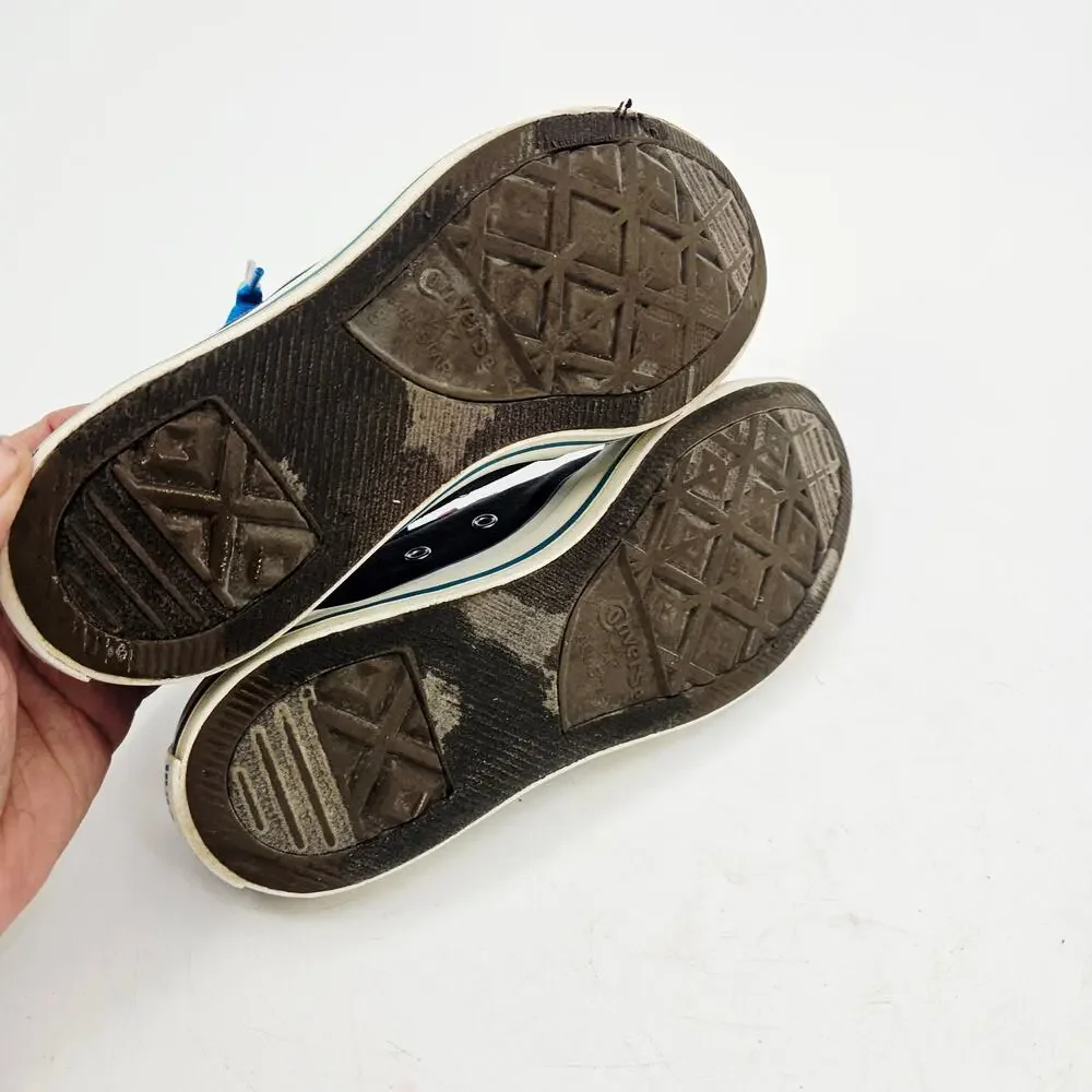 Converse Chuck Navy Blue Rainbow Chevron Laces Low Top Sneaker Shoe Womens 10 - Picture 7 of 9